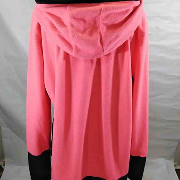 Xersion Fleece Hoodie Coral with Black Trim and‎ Thumb Holes Women's Size XL - Picture 2 of 6